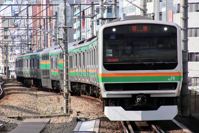 【JR東】E231系ヤマU510編成東京総合車両センター入場回送を恵比寿駅で撮影した写真