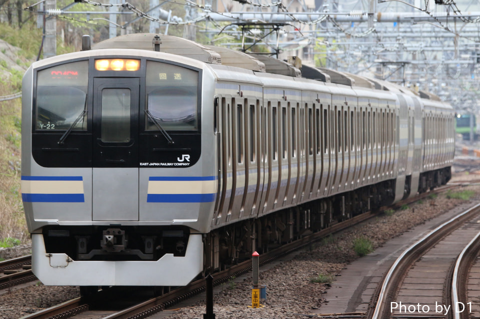 【JR東】E217系Y-22編成東京総合車両センター入場回送の拡大写真