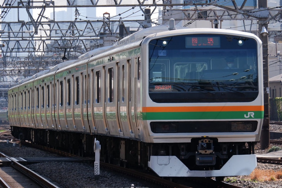 【JR東】E231系U18編成東京総合車両センター出場回送の拡大写真