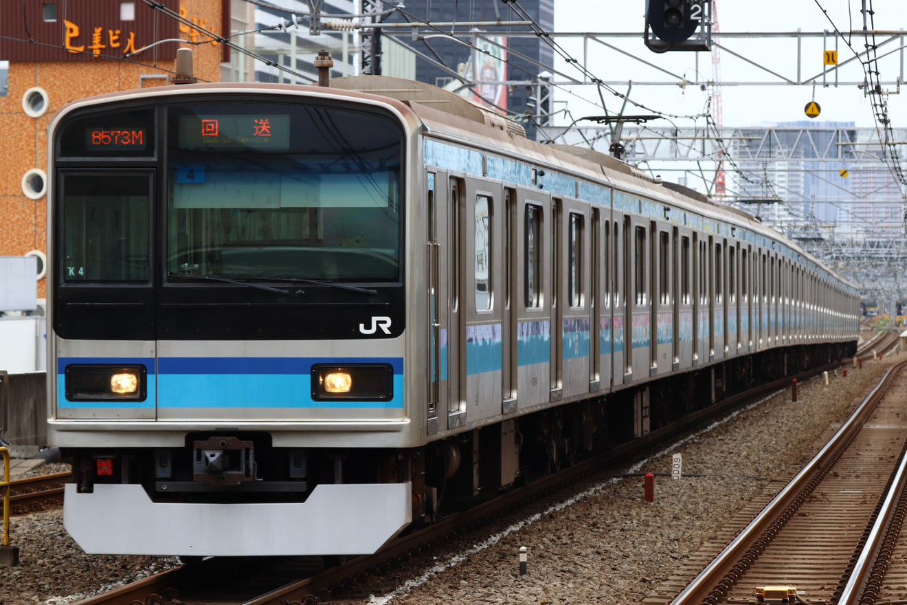 【JR東】E231系800番台ミツK4編成、車輪転削に伴う回送の拡大写真