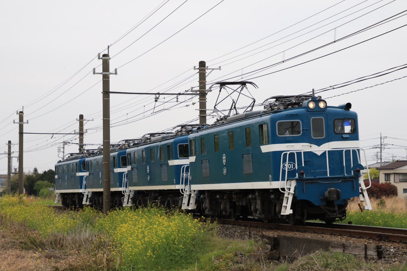 【秩鉄】秩父鉄道貨物列車運転再開伴う機関車回送の拡大写真