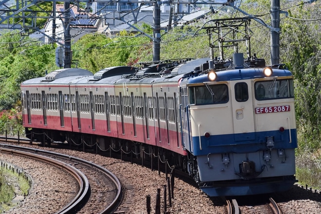 【西武】新101系253F (赤電)多摩川線から甲種輸送を不明で撮影した写真