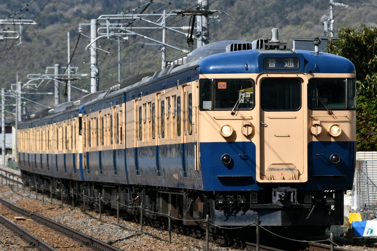 【しな鉄】115系S26編成＋S16編成定期列車への営業運転復帰の拡大写真