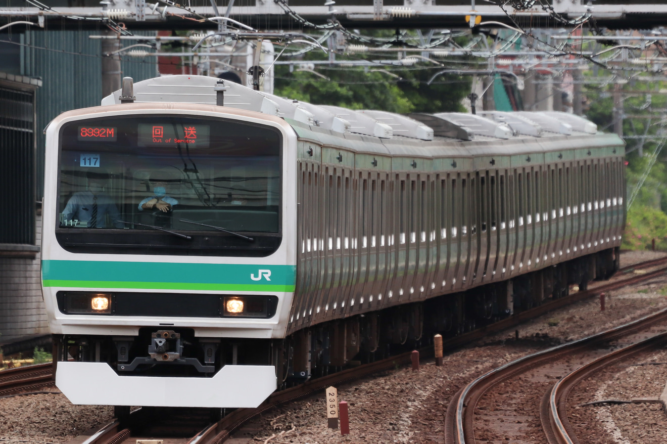 【JR東】E231系マト117編成東京総合車両センター出場回送の拡大写真