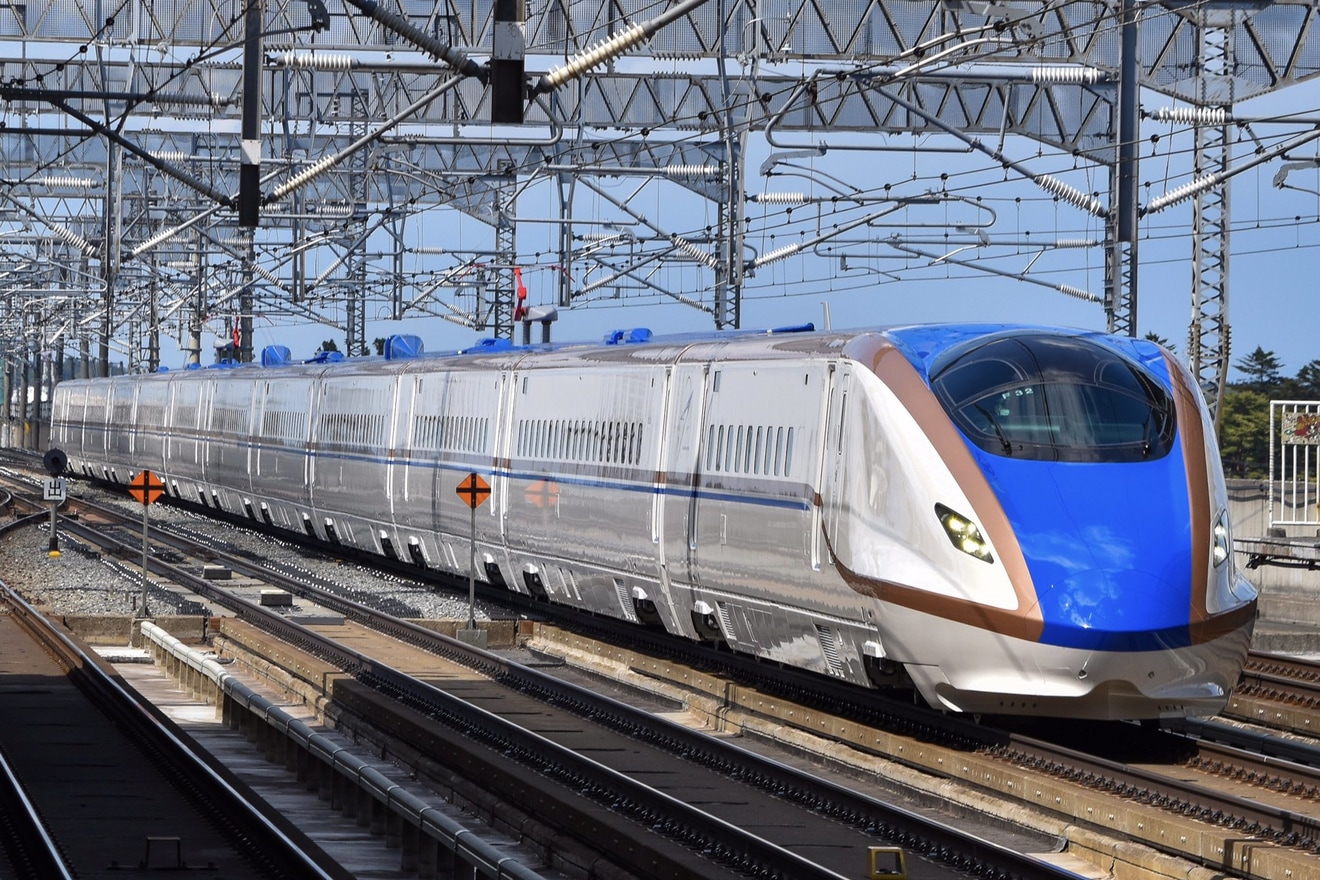 【JR東】E7系F32編成東北新幹線で試運転の拡大写真