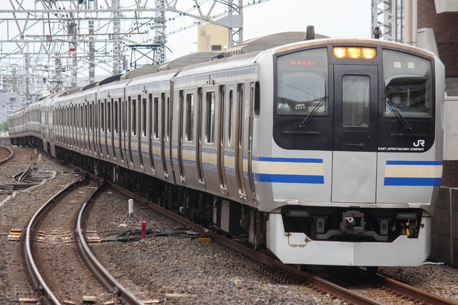 【JR東】E217系クラY-9編成+クラY-123編成が幕張車両センターへ疎開を市川駅で撮影した写真