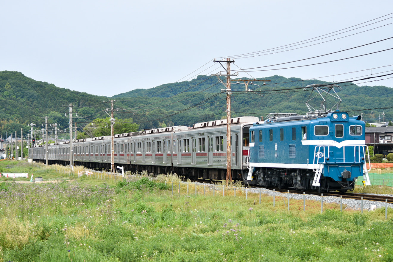 【東武】9000系9103F南栗橋工場入場伴う秩父鉄道線内回送の拡大写真