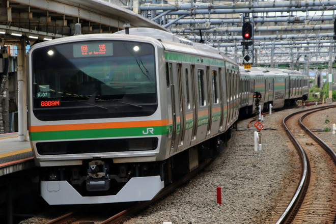 【JR東】E231系K-07編成東京総合車両センター出場回送を大崎駅で撮影した写真