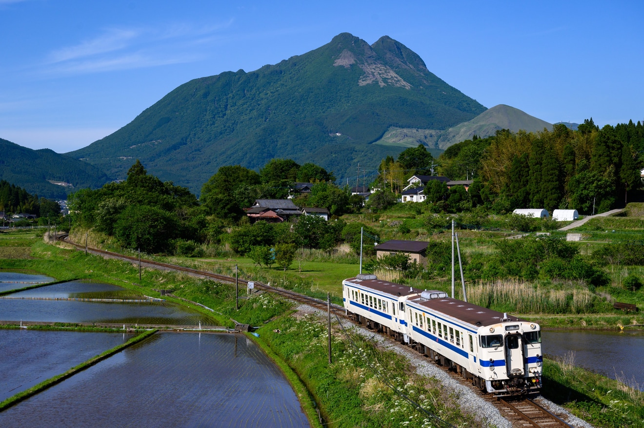 【JR九】キハ40直方車を使用した団体臨時列車が久大本線等を走行の拡大写真