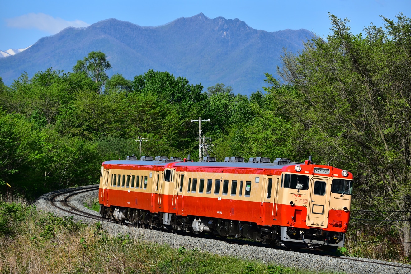 【JR北】キハ40「国鉄標準色」が2両編成連結で運転の拡大写真