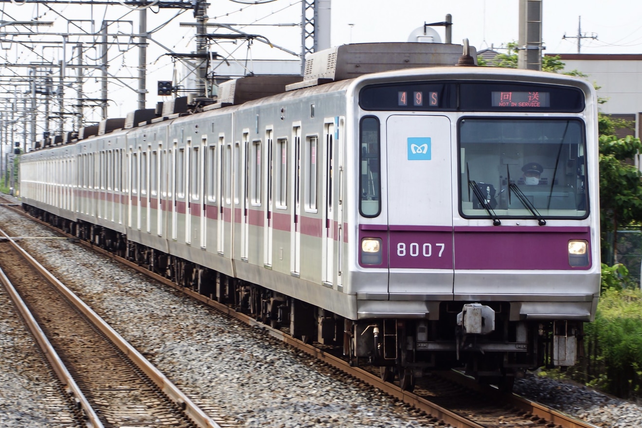 【メトロ】8000系8107F渡瀬入線試運転返却回送の拡大写真