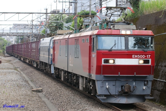 【JR貨】5097レにEF66-27がEH500-17と連結され充当を東所沢駅で撮影した写真