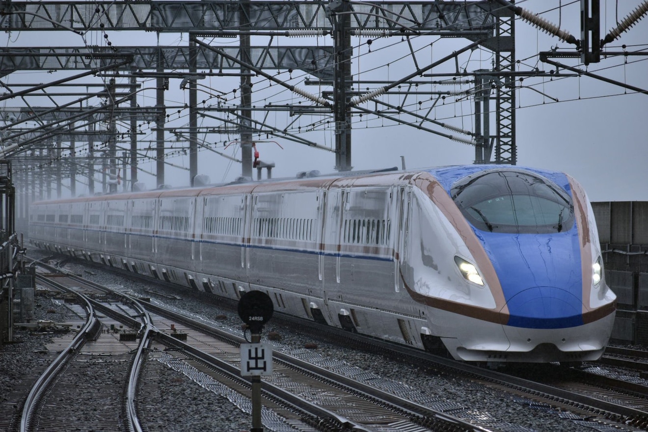 【JR東】E7系F21編成新幹線総合車両センター出場試運転の拡大写真