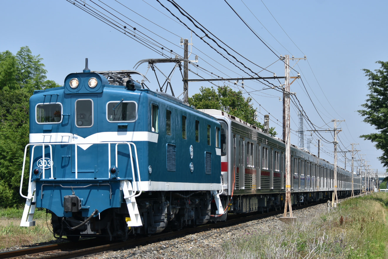 【東武】9000系9103Fが南栗橋工場を出場し秩父鉄道経由で回送の拡大写真