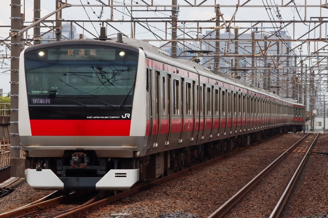 【JR東】E233系ケヨ503編成試運転を新習志野駅で撮影した写真