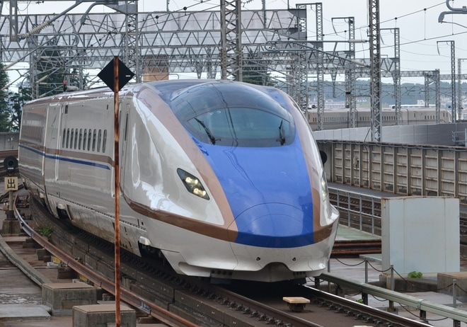 【JR東】E7系F3編成検査出場試運転を仙台駅で撮影した写真