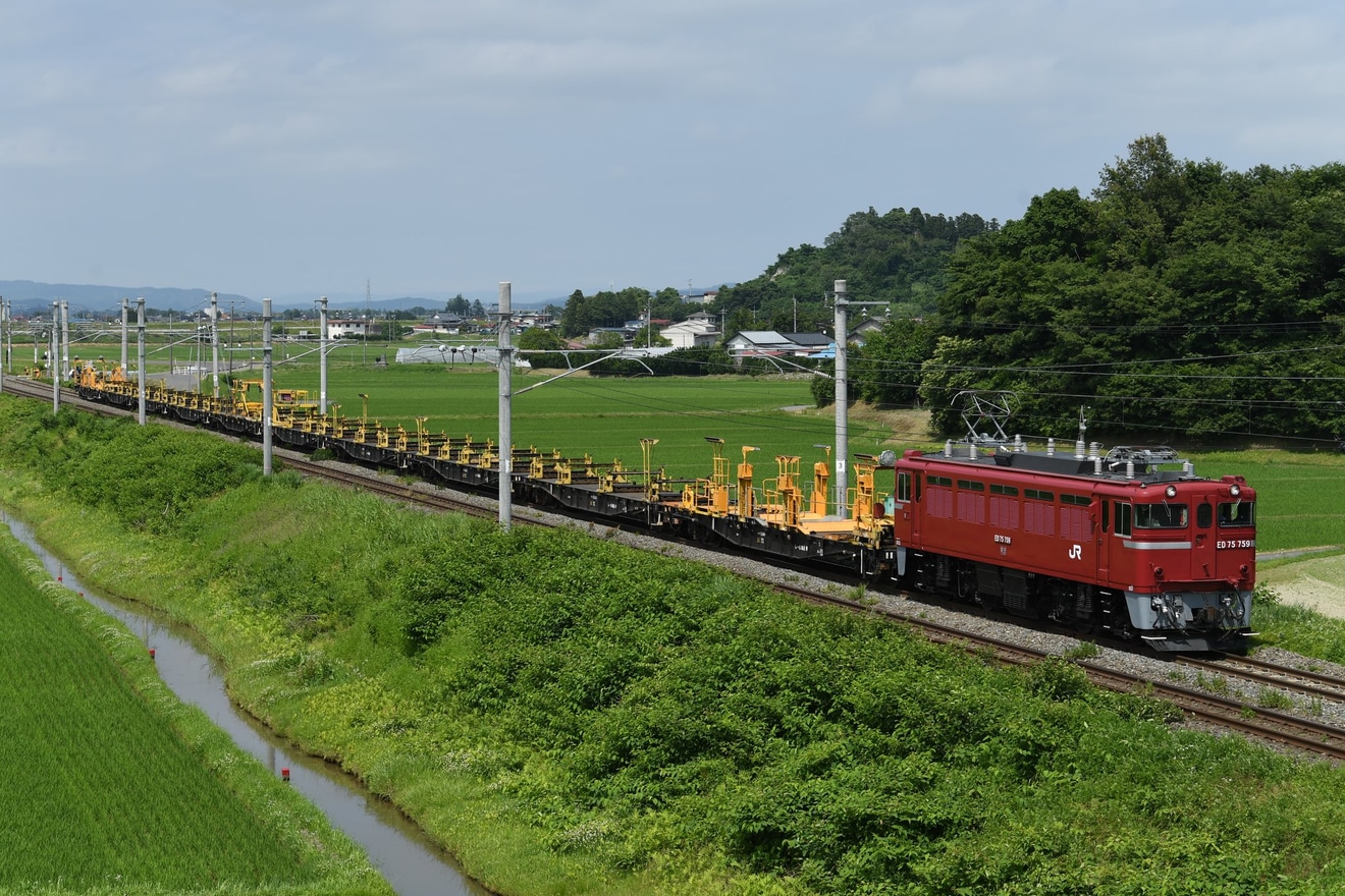 【JR東】ED75-759牽引の東能代工臨返空が運転の拡大写真