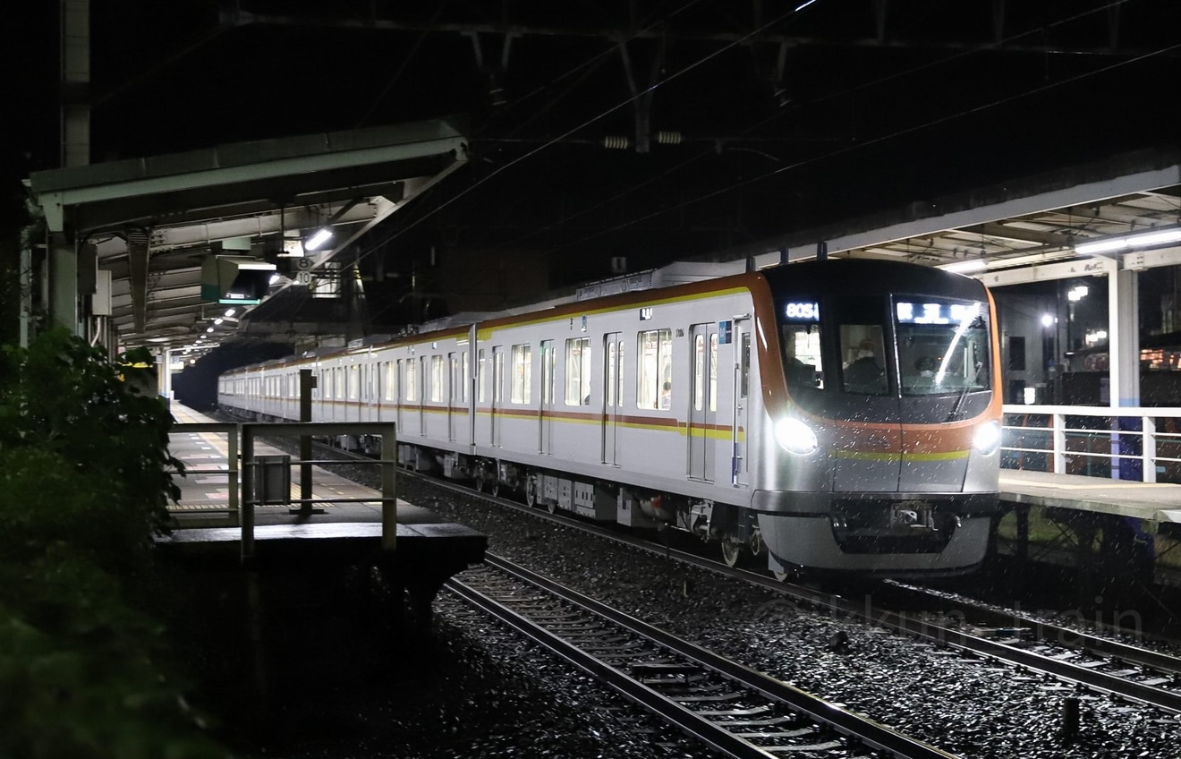 【メトロ】17000系17106Fが夜間に東武東上線で試運転の拡大写真