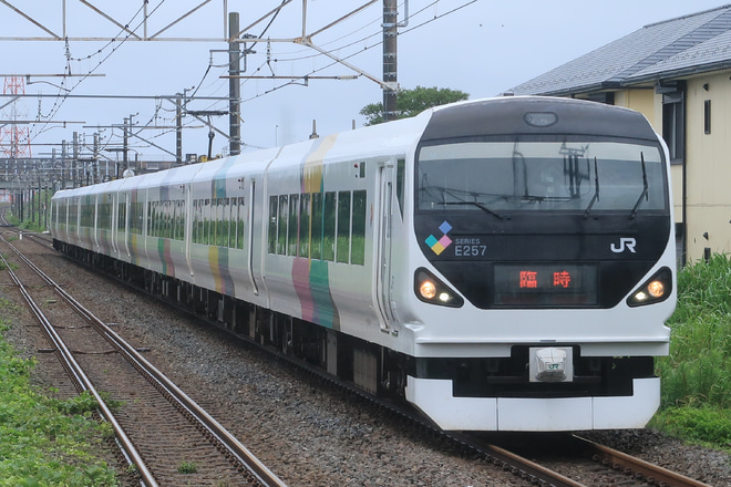 【JR東】新宿さざなみにE257系松本車充当(2021年6月)を巌根駅で撮影した写真