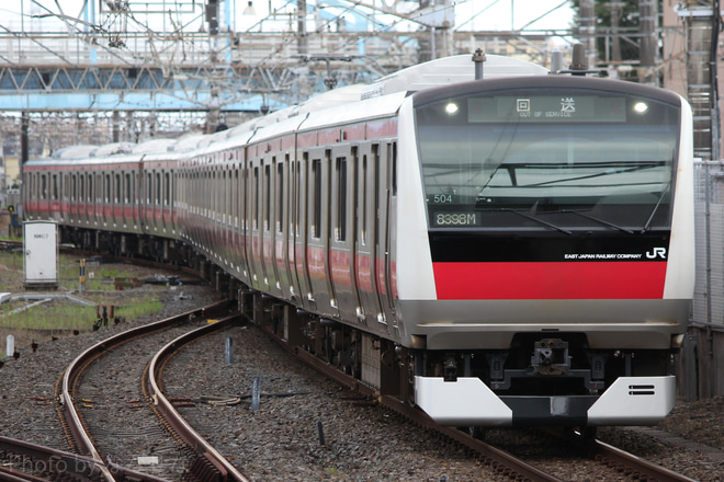 【JR東】E233系ケヨ504編成 東京総合車両センター出場を蘇我駅で撮影した写真