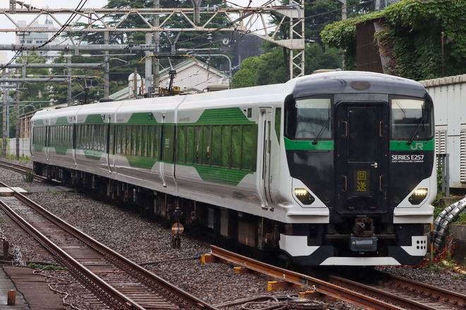 【JR東】E257系オオOM-52編成 現車訓練送り込み回送を原宿駅で撮影した写真