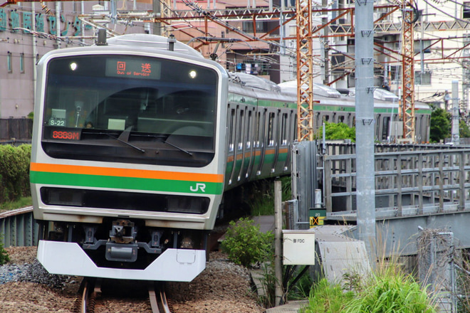 【JR東】E231系S-22編成東京総合車両センター出場回送を武蔵小杉駅で撮影した写真