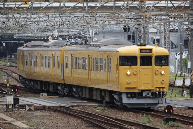 【JR西】115系D-19編成下関総合車両所出場回送を広島〜天神川間で撮影した写真