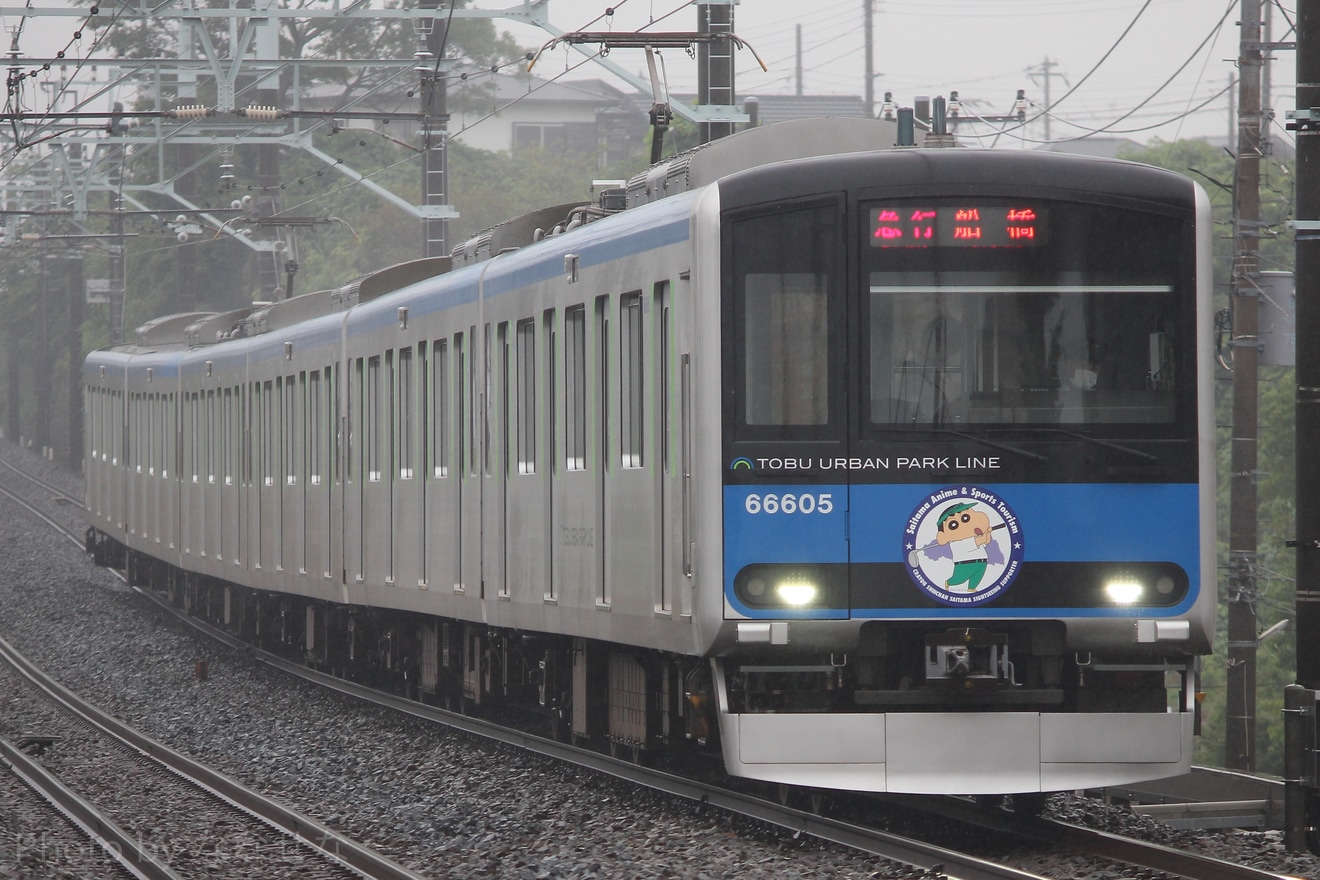 【東武】「クレヨンしんちゃんヘッドマーク列車」運行開始の拡大写真
