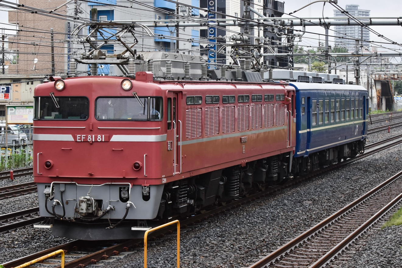 【JR東】EF81-81とオヤ12-1が盛岡から尾久への拡大写真
