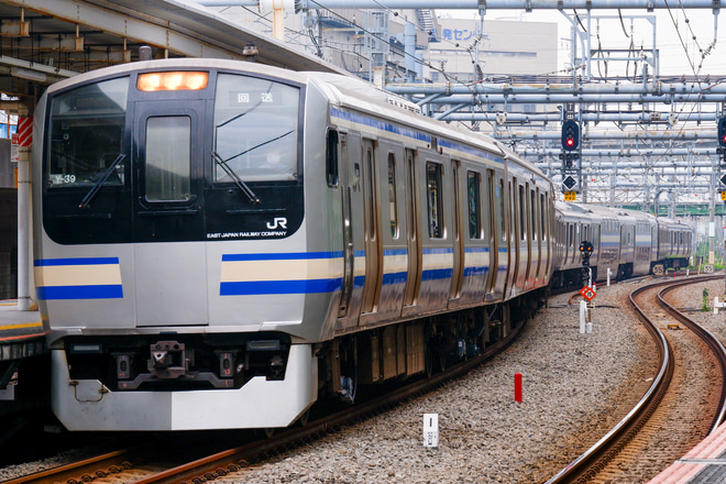 【JR東】E217系クラY-39編成東京総合車両センター出場回送を大崎駅で撮影した写真