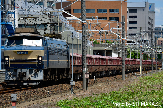 【JR貨】EF66-27が5780レ(赤ホキ)運用に(2021.7.17)を熱田～笠寺間で撮影した写真