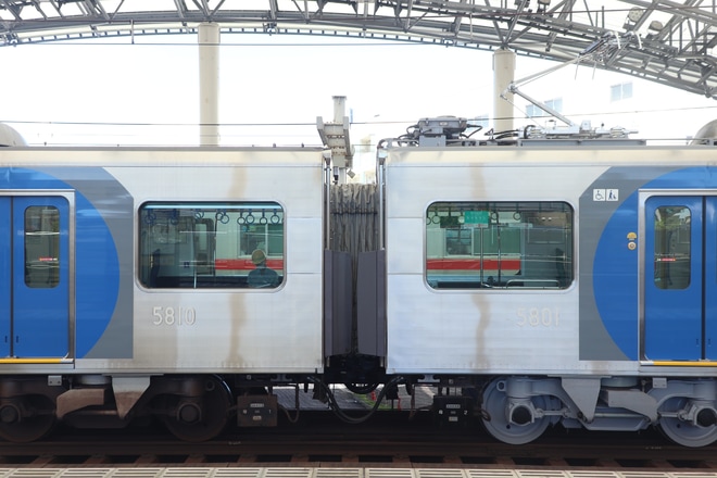 【阪神】5700系5701F大阪側ユニット出場試運転を甲子園駅で撮影した写真