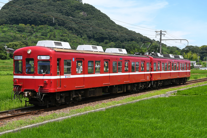 【ことでん】1200形1211編成(情熱の赤い電車)　貸切列車で長尾線へを白山～学園通り間で撮影した写真