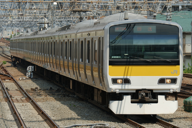 【JR東】E231系ミツA550編成車輪転削返却回送を三鷹駅で撮影した写真