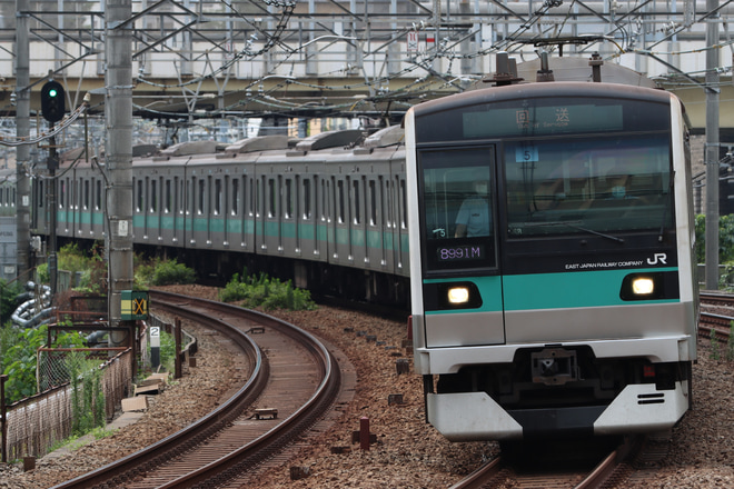 【JR東】E233系マト5編成東京総合車両センター入場を五反田駅で撮影した写真