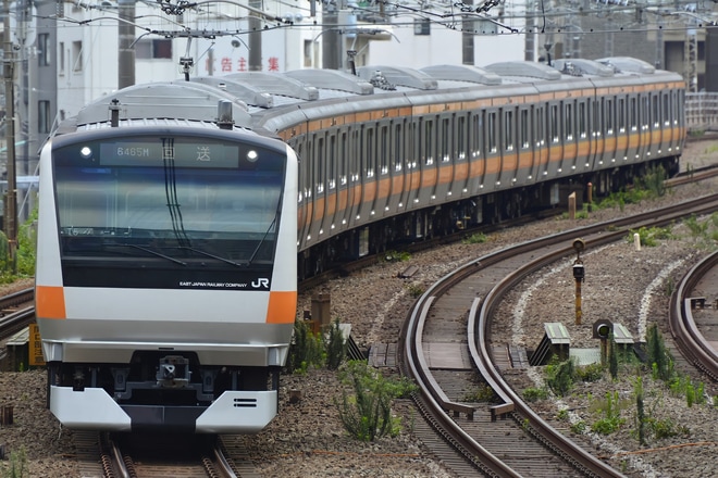 【JR東】E233系T5編成東京総合車両センター出場回送を恵比寿〜渋谷間で撮影した写真