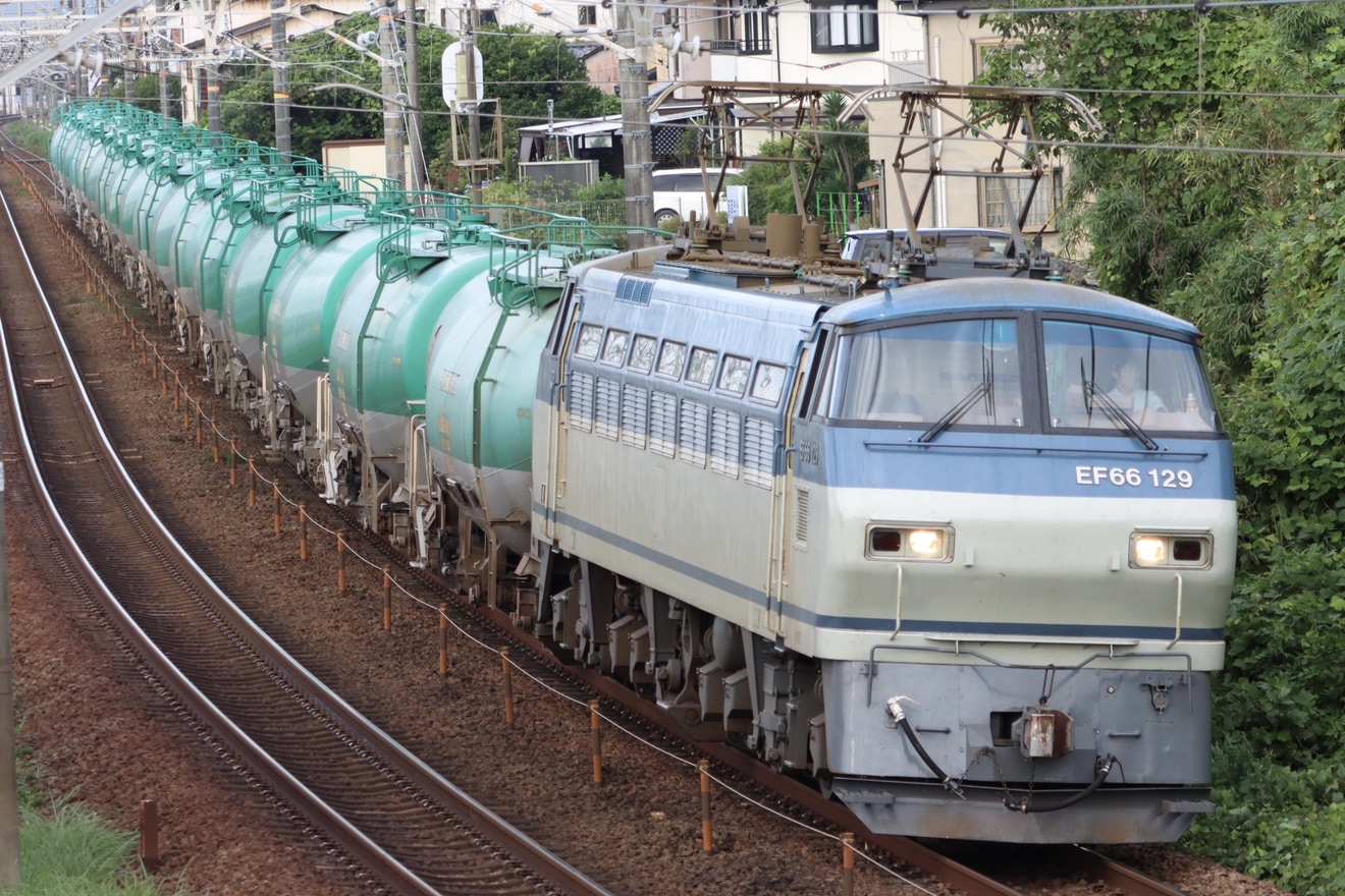 【JR貨】中央西線不通に伴うEF66-129牽引迂回タキ貨物の拡大写真