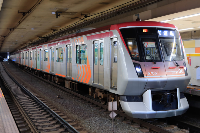 【東急】6000系6106F車内案内装置更新に伴う試運転を大岡山駅で撮影した写真