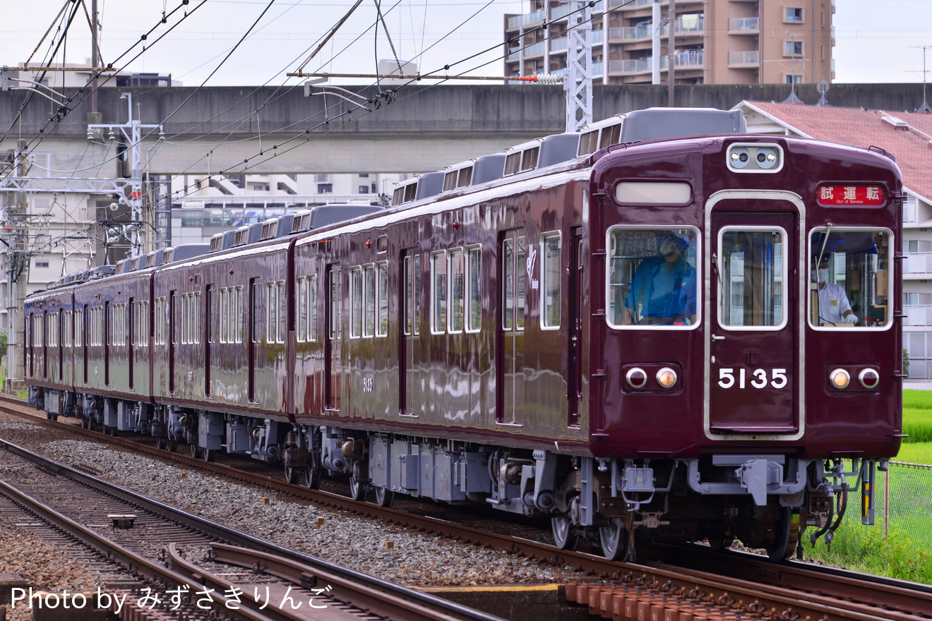 【阪急】5100系5134Fが正雀工場出場試運転を実施の拡大写真
