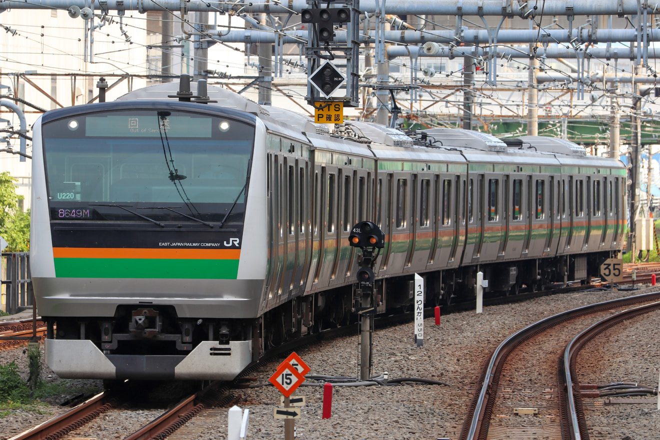 【JR東】E233系U220編成東京総合車両センター出場の拡大写真