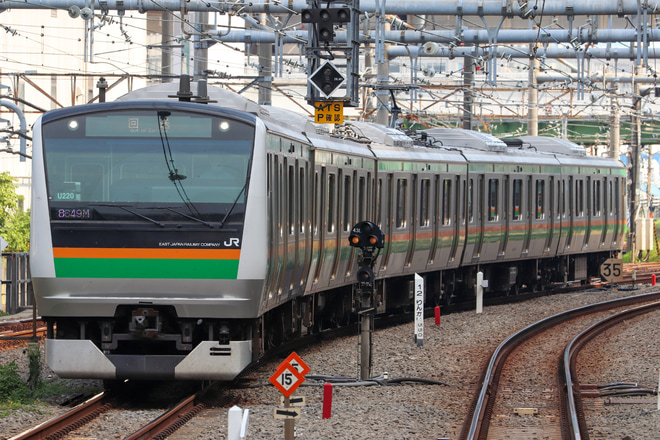 【JR東】E233系U220編成東京総合車両センター出場を大崎駅で撮影した写真