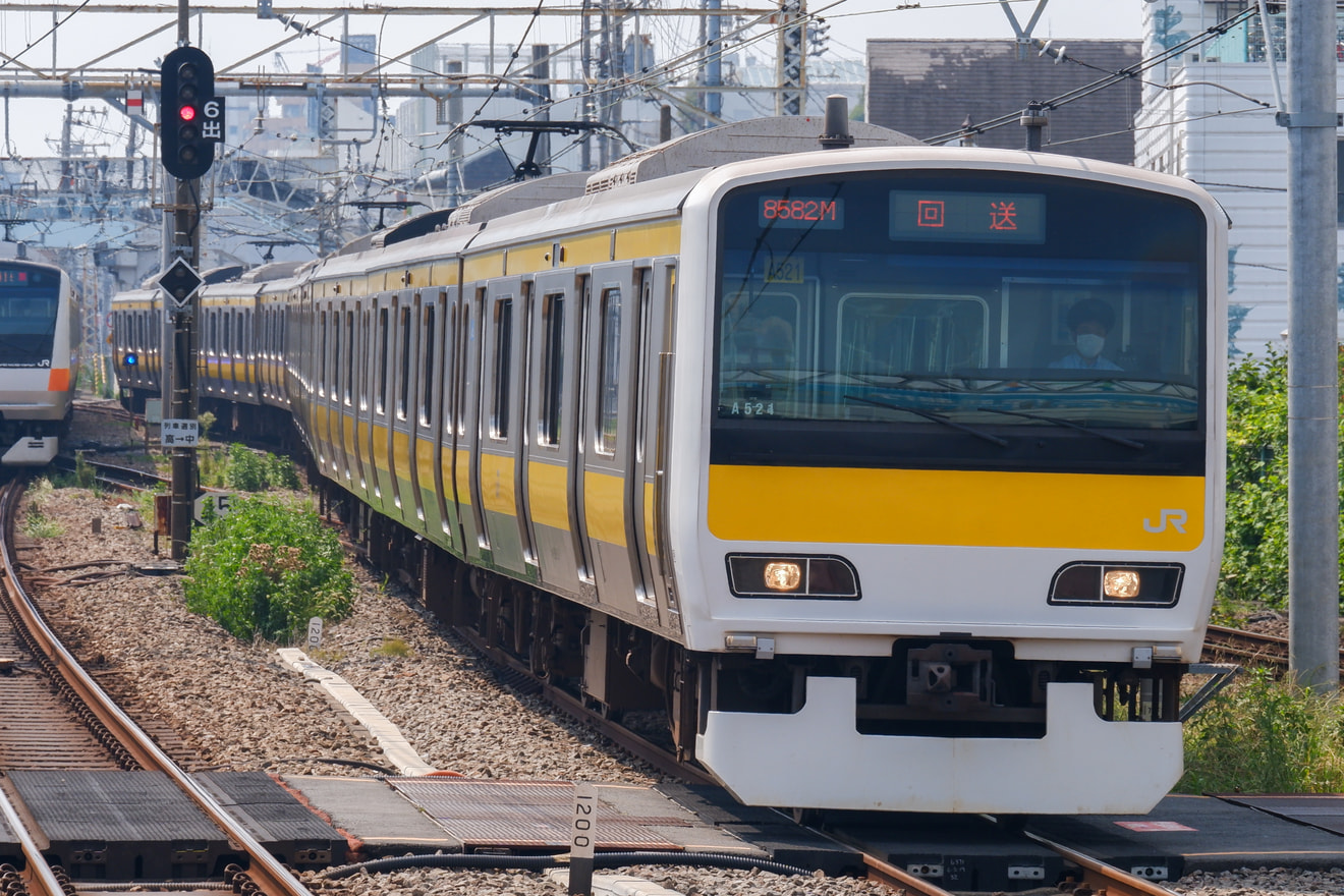 【JR東】E231系ミツA521編成車輪転削返却回送の拡大写真