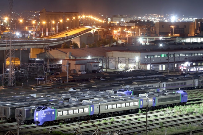 【JR北】キハ281系3両が函館本線・室蘭本線・千歳線を経由して試運転を不明で撮影した写真