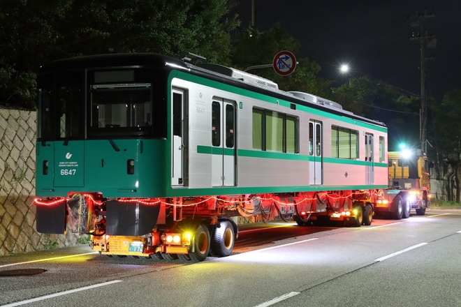 【神戸市交】6000形6147F川崎重工から新製に伴う搬入を不明で撮影した写真