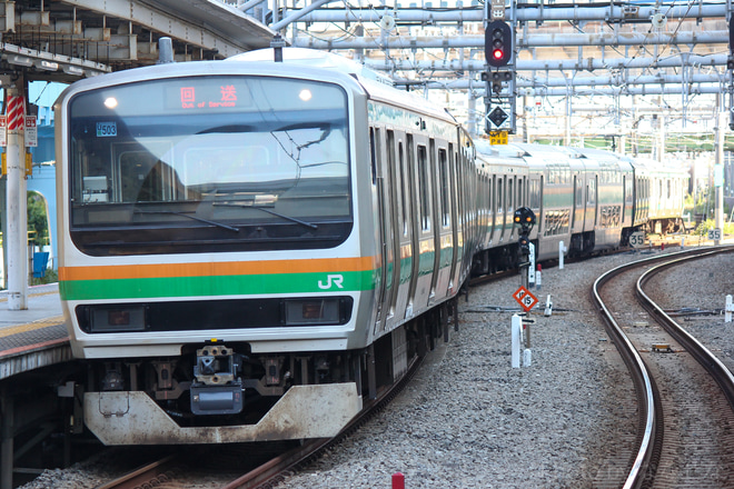 【JR東】E231系ヤマU503編成 東京総合車両センター出場を大崎駅で撮影した写真