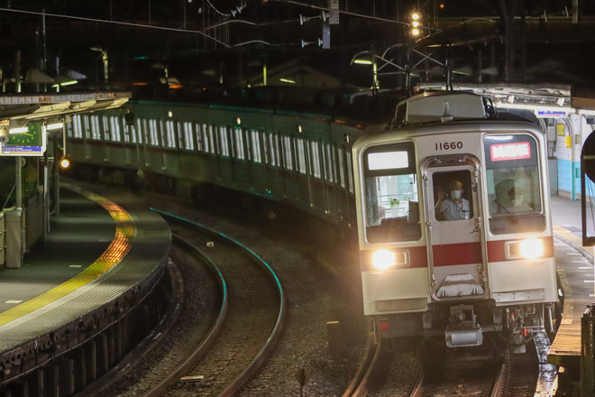 【東武】10030型11660F+11255Fデジタル列車無線確認試運転を堀切駅で撮影した写真