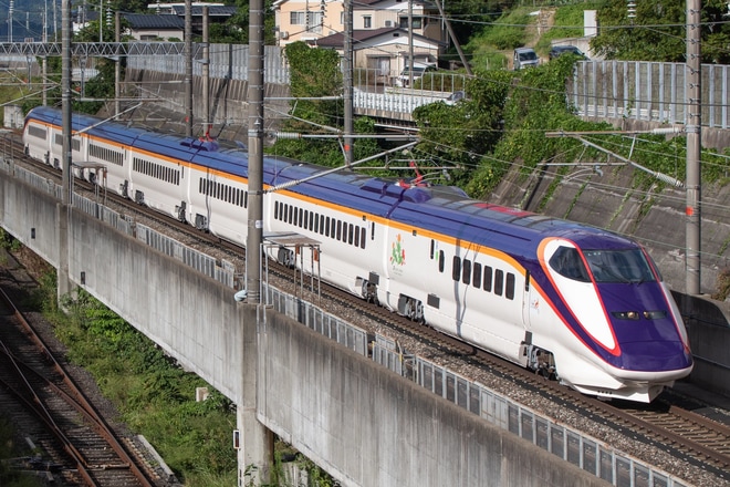 【JR東】E3系L53編成新幹線総合車両センター出場試運転を不明で撮影した写真