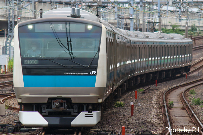 【JR東】E233系サイ125編成山手線試運転を田端駅で撮影した写真