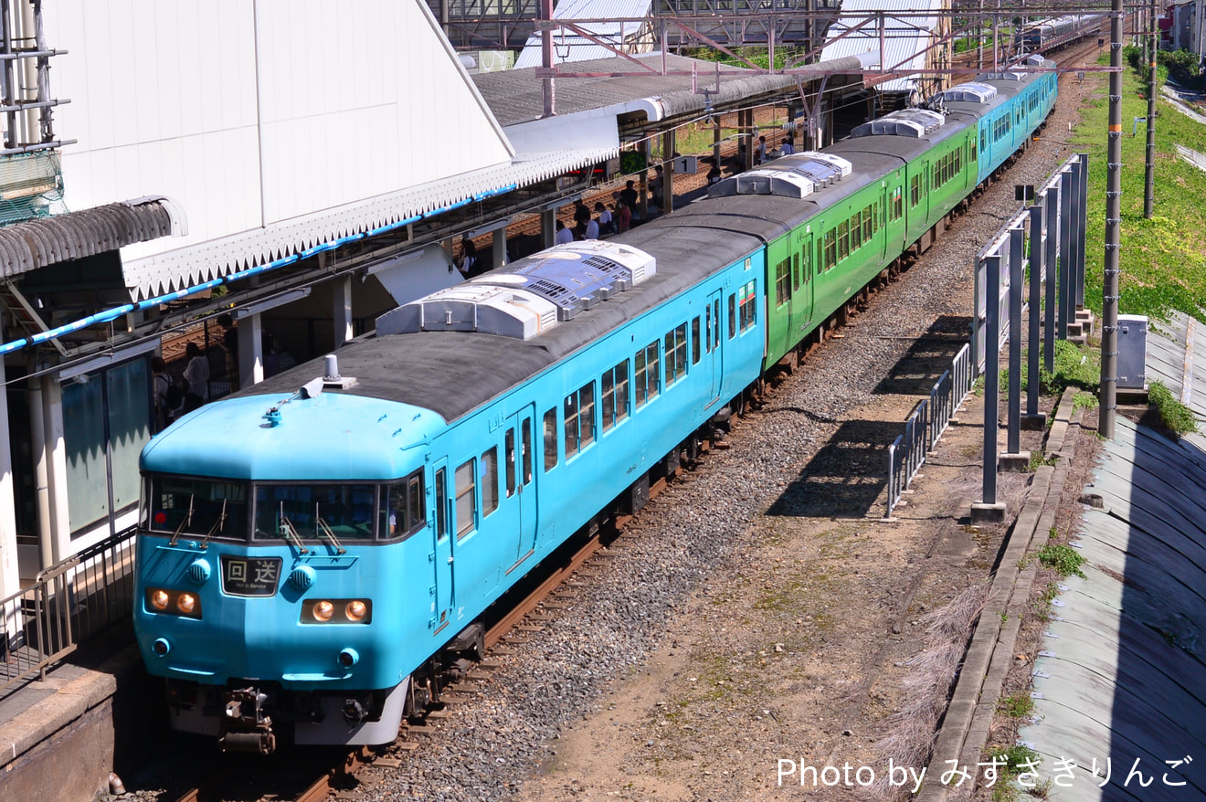 【JR西】117系S99編成が吹田総合車両所本所へ回送の拡大写真