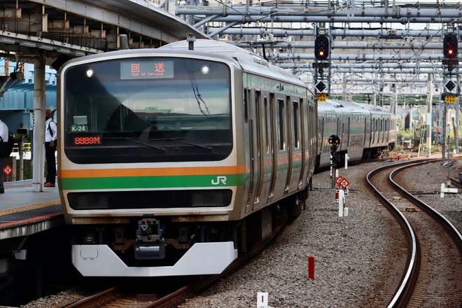 【JR東】E231系K-24編成東京総合車両センター出場回送を大崎駅で撮影した写真